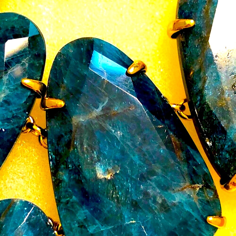 NWT RARE & Retired Kendra Scott Harlow Apatite & Yellow Gold STUNNING & Coveted! - Picture 8 of 16